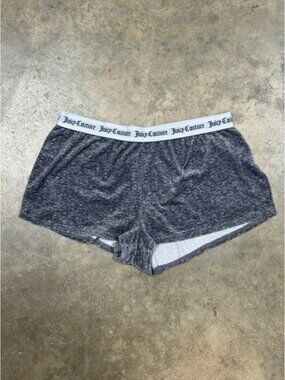 Juicy Couture Sleep Shorts Womens XLarge Gray Velour Logo Waist Pajama